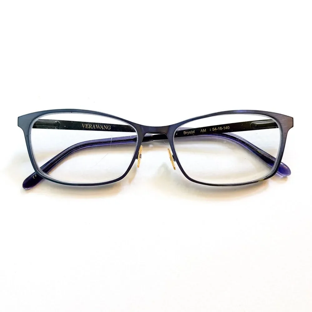 Vera Wang Womens Blue-Gray Cat-Eye Eyeglass Metal FRAMES ONLY 54 16 140